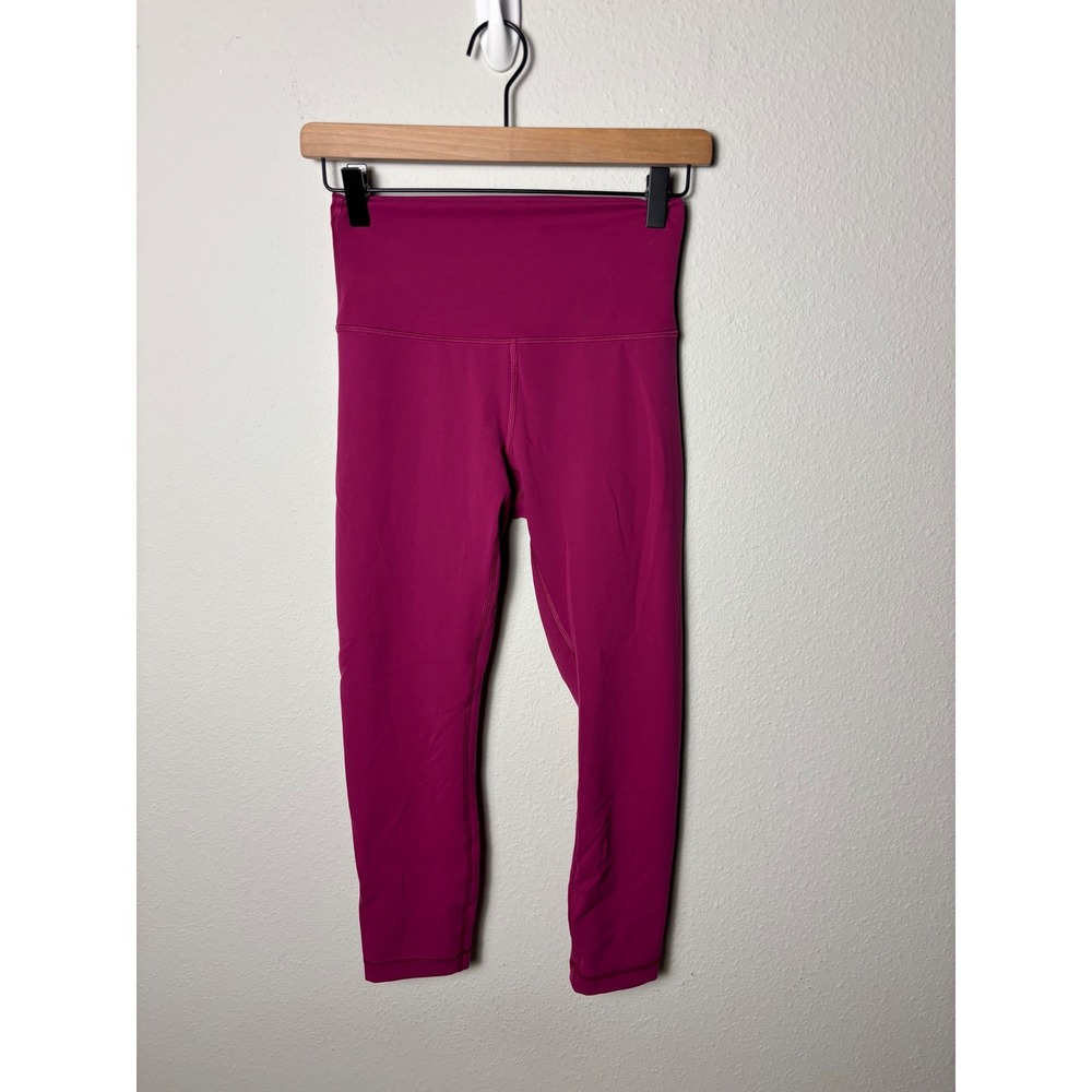 Lululemon Wunder Train High-Rise Crop 23" Magenta Purple Size 6 Leggings